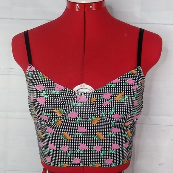 🎈MINKPINK Floral Cop Top Sz S - Picture 1 of 7